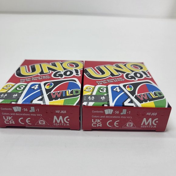 UNO Go Mini Card Game! Mini Travel Version. Pocket Sized. By Mattel Bundle‎ of 2 - Picture 3 of 9